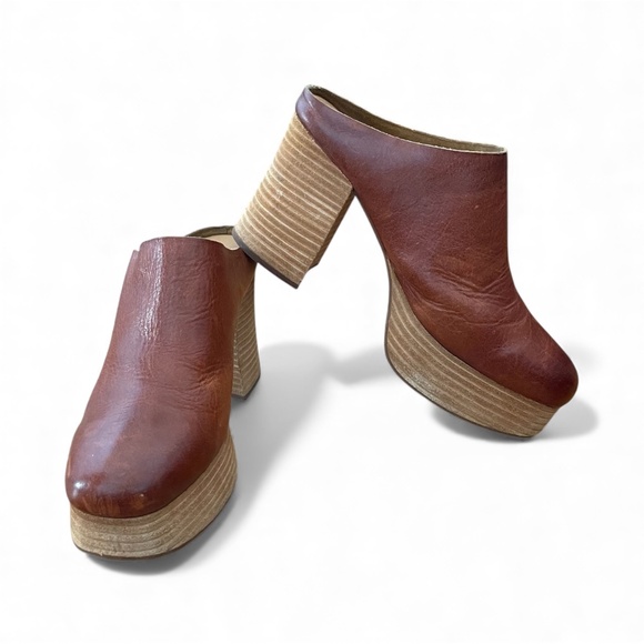 Kork-Ease Shoes - Kork-Ease Veronica Heeled Clogs Brown Leather Size 9